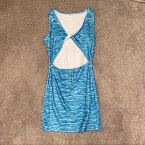 Amazon blue cut out mini dress
